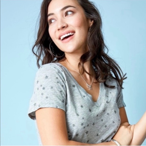 Stella & Dot Scattered Star Tee- Grey size Medium - Picture 1 of 8